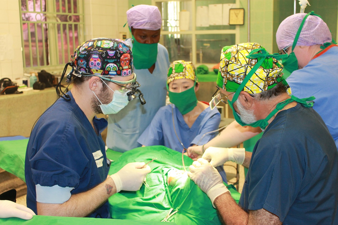 Rambam volunteer surgeons operating during a humanitarian mission abroad