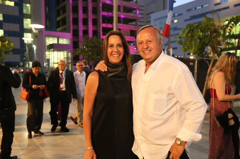 Effi and Eli Goldhar at an evening event at Rambam