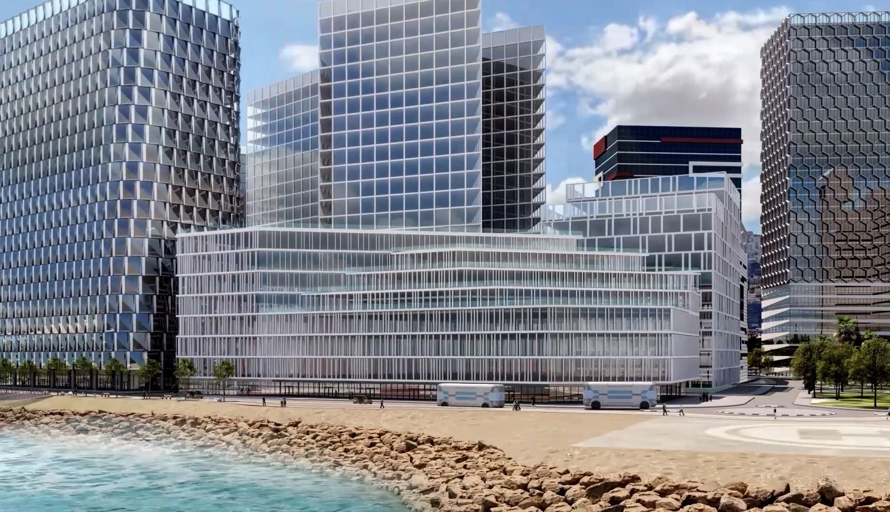 Architectural rendering of the new Neurosciences Institute on Rambam's North Campus