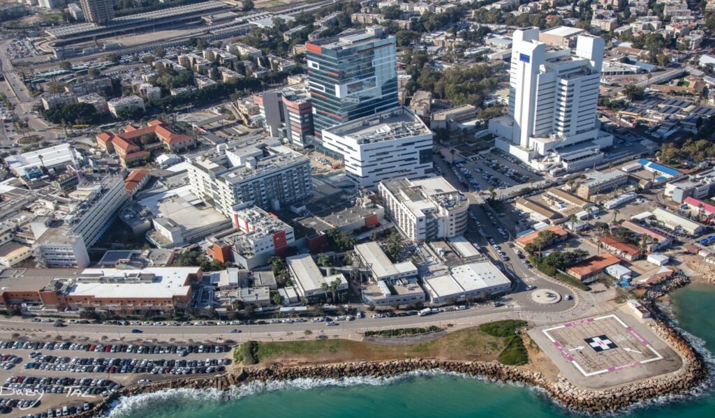Aerial view of Rambam Health Care Campus in Haifa